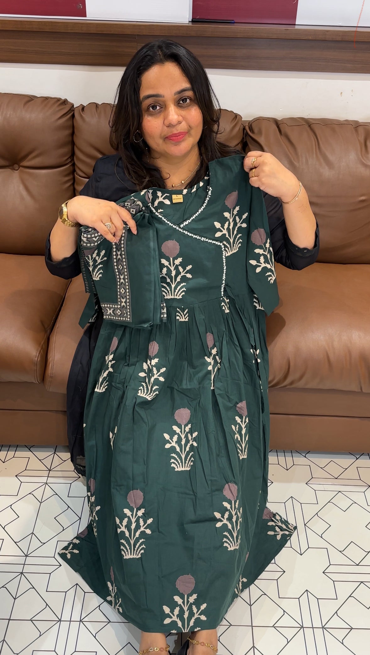 PRINTED COTTON TOP, BOTTOM AND DUPATTA - IHA 27807