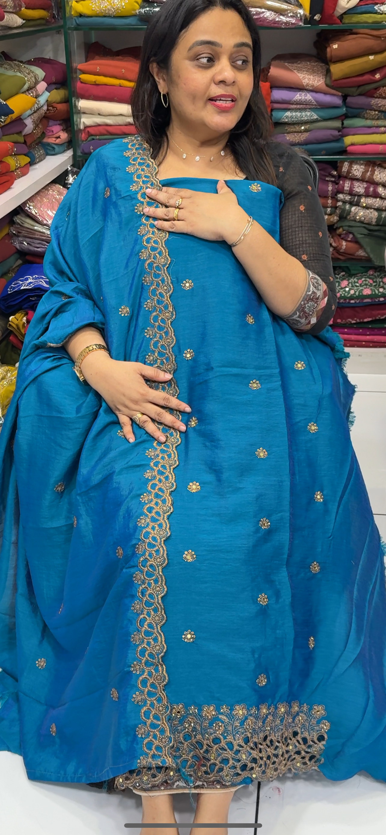 FORWARD SEMI RAW SILK UNSTITCEHD SALWAR SUITS - IHA 28800