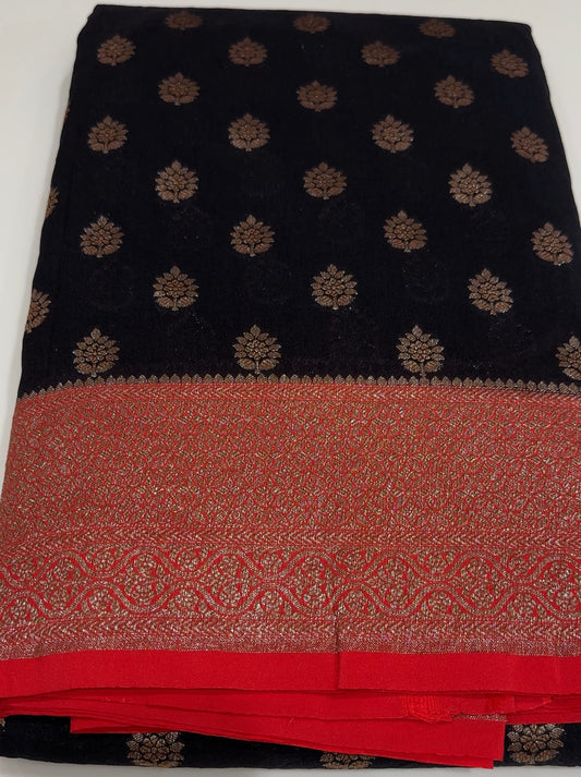 SEMI BANARASI SAREES - IHA 17448