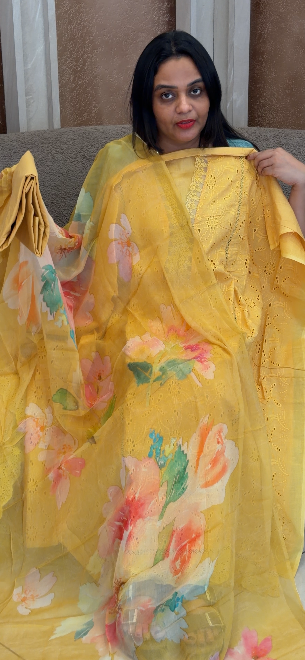 COTTON UNSTITCHED SALWAR SUITS - IHA 32509