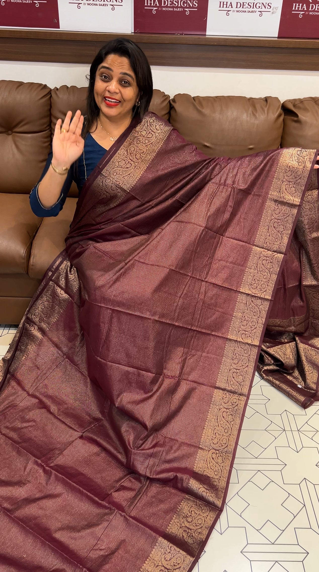 FORWARD SEMI TISSUE BANARASI SAREES - IHA 24575