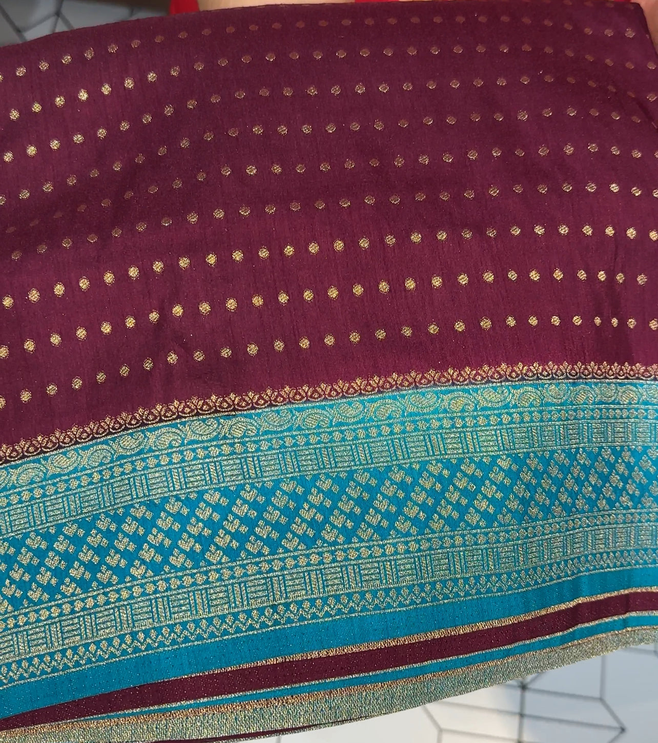 SEMI BANARASI SAREES - IHA 19693