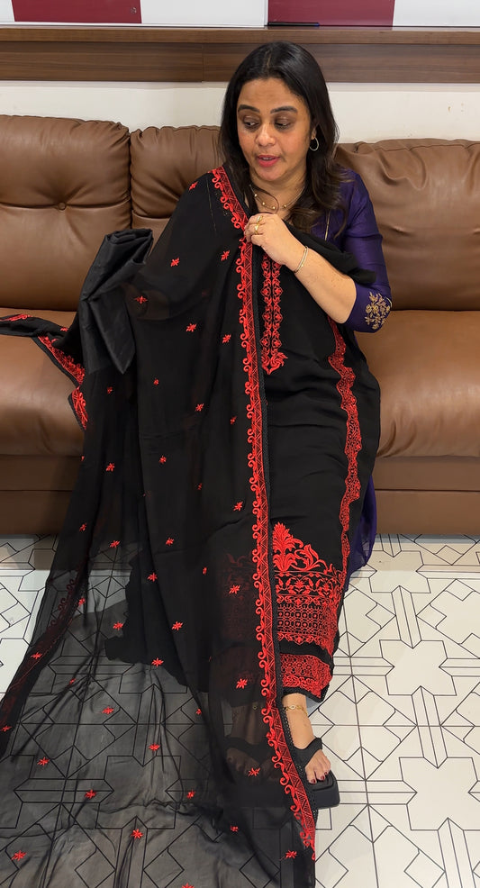 VISCOSE GEORGETTE UNSTITCHED SALWAR SUITS - IHA 27796