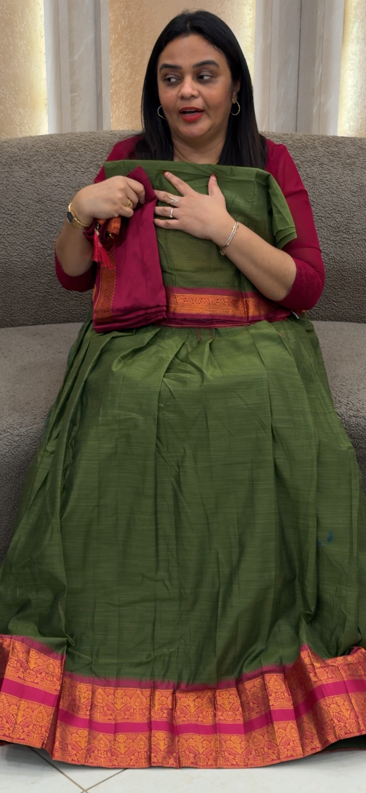 SEMI STITCHED DHAVANI SETS - IHA 32832