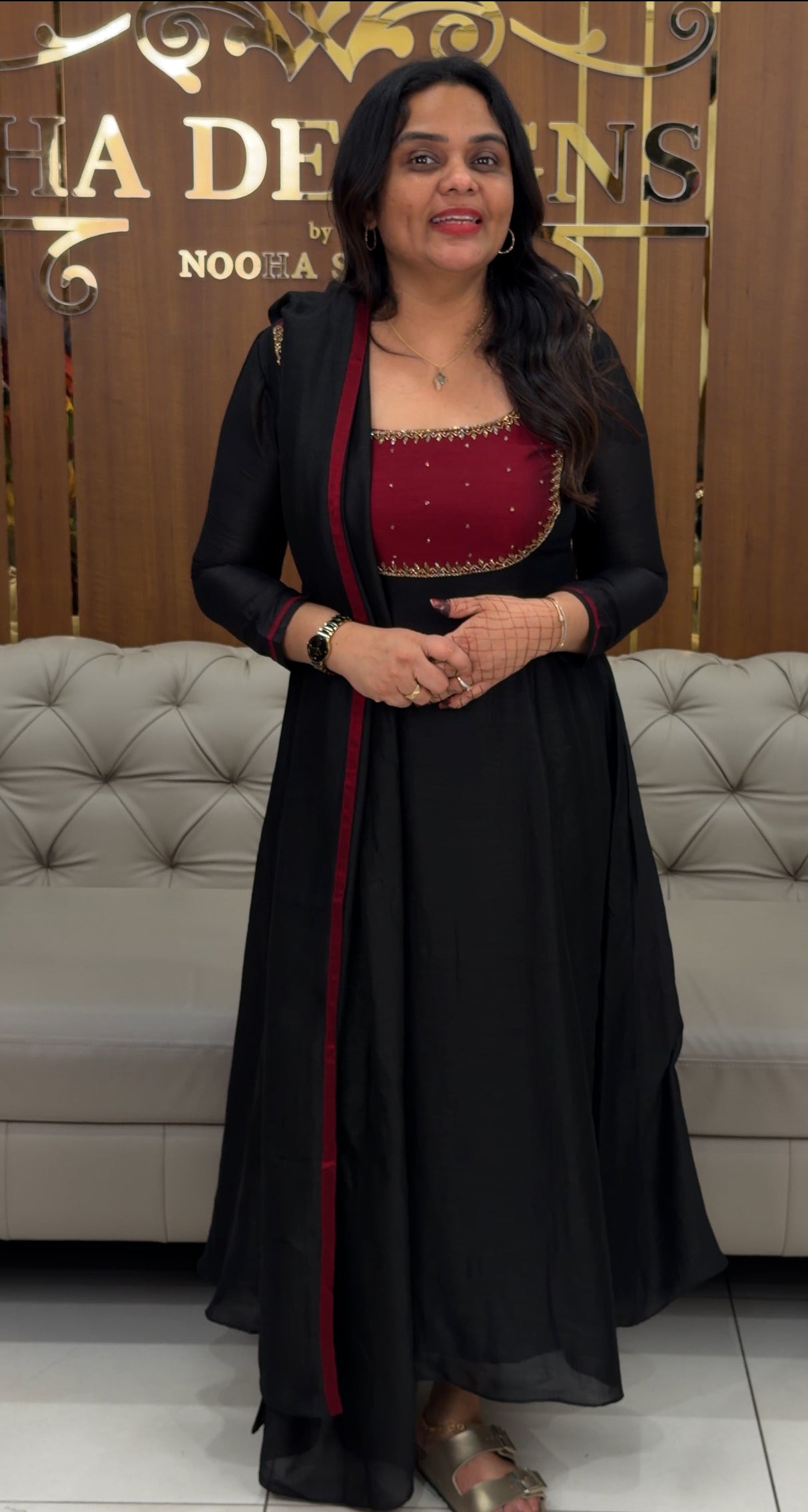 IHA'S IN-HOUSE HAND WORKED ALINE TOP AND DUPATTA - IHA 30406