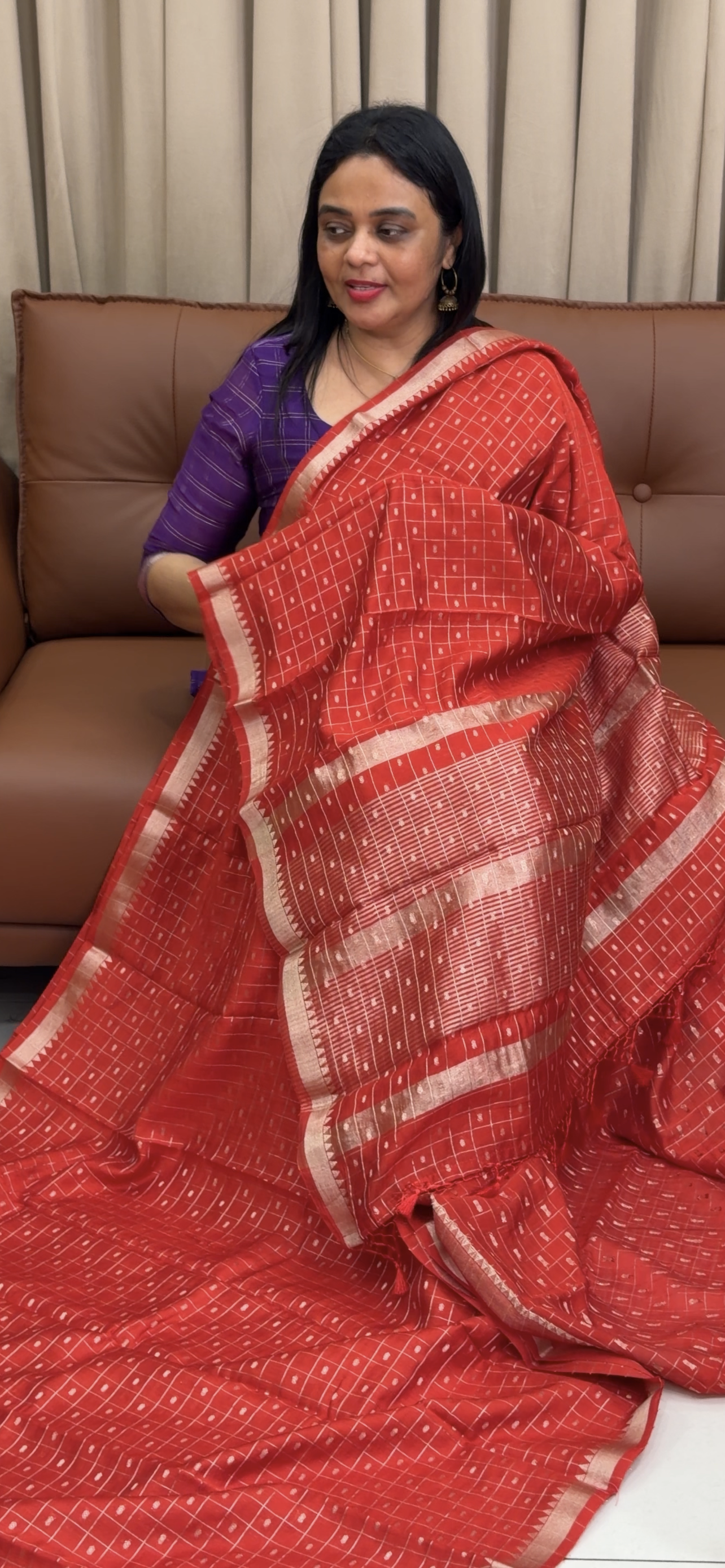 MUL CHANDERI SAREES - IHA 33876