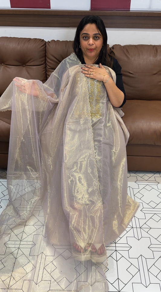 TISSUE NET UNSTITCHED SALWAR SUITS - IHA 25155