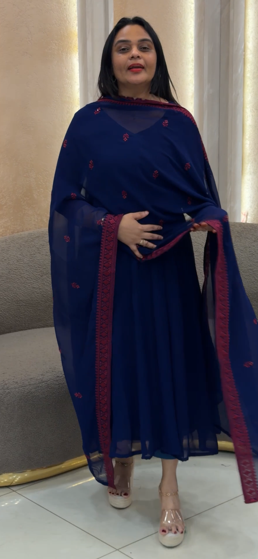 ANARKALI TOP, BOTTOM AND DUPATTA -  IHA 33082