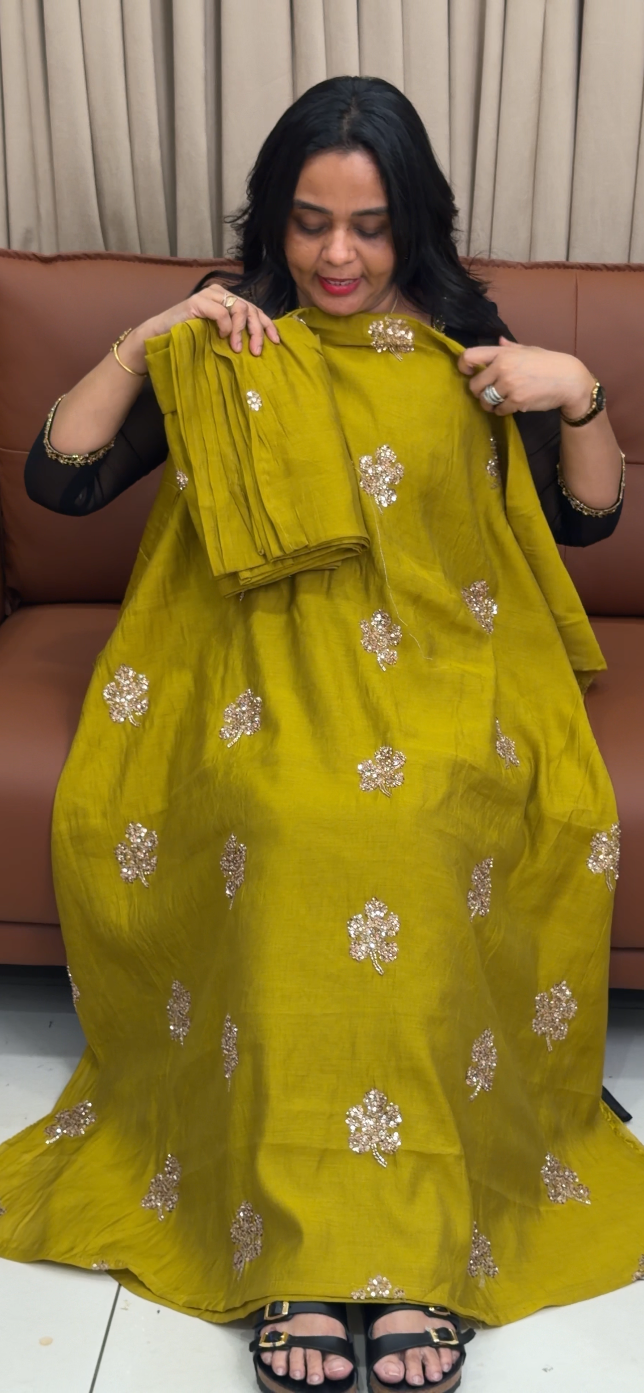 MALAI CHANDERI UNSTITCHED SALWAR SUITS - IHA 35051