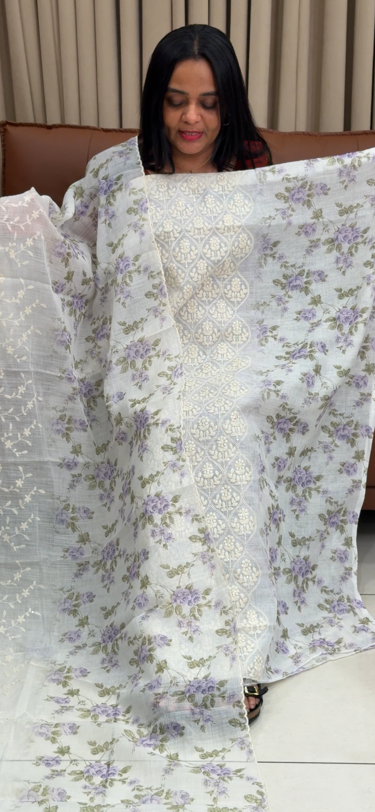 LINEN UNSTITCHED SALWAR SUITS - IHA 34700