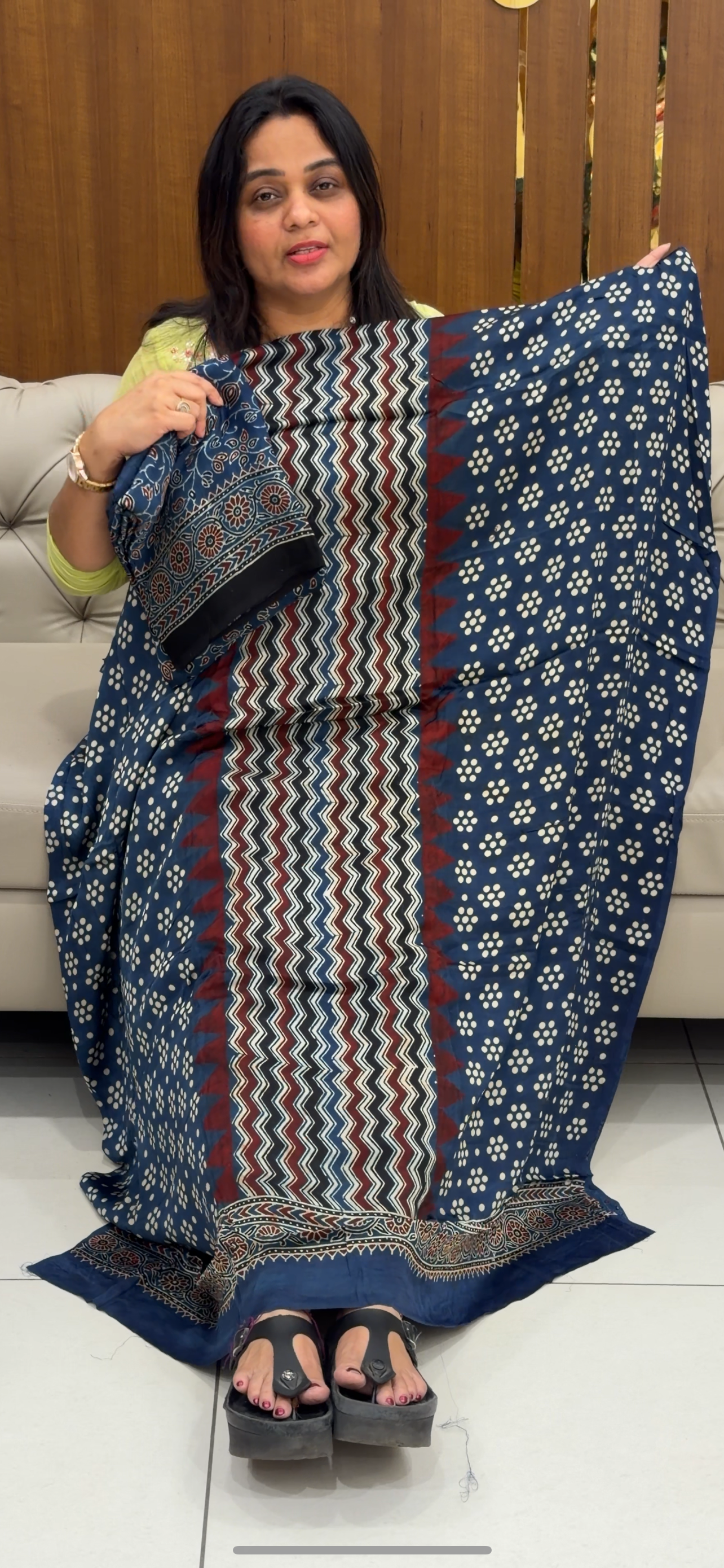 AJRAKH PRINTED MODAL UNSTITCHED SALWAR SUITS - IHA 28728