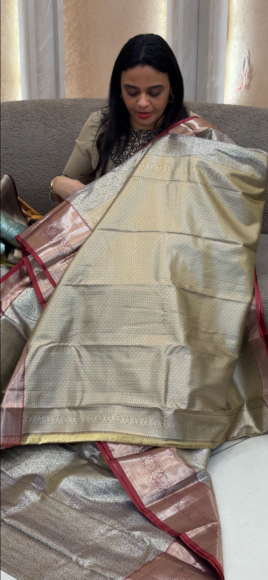 SEMI KANCHIPURAM SAREES - IHA 33014