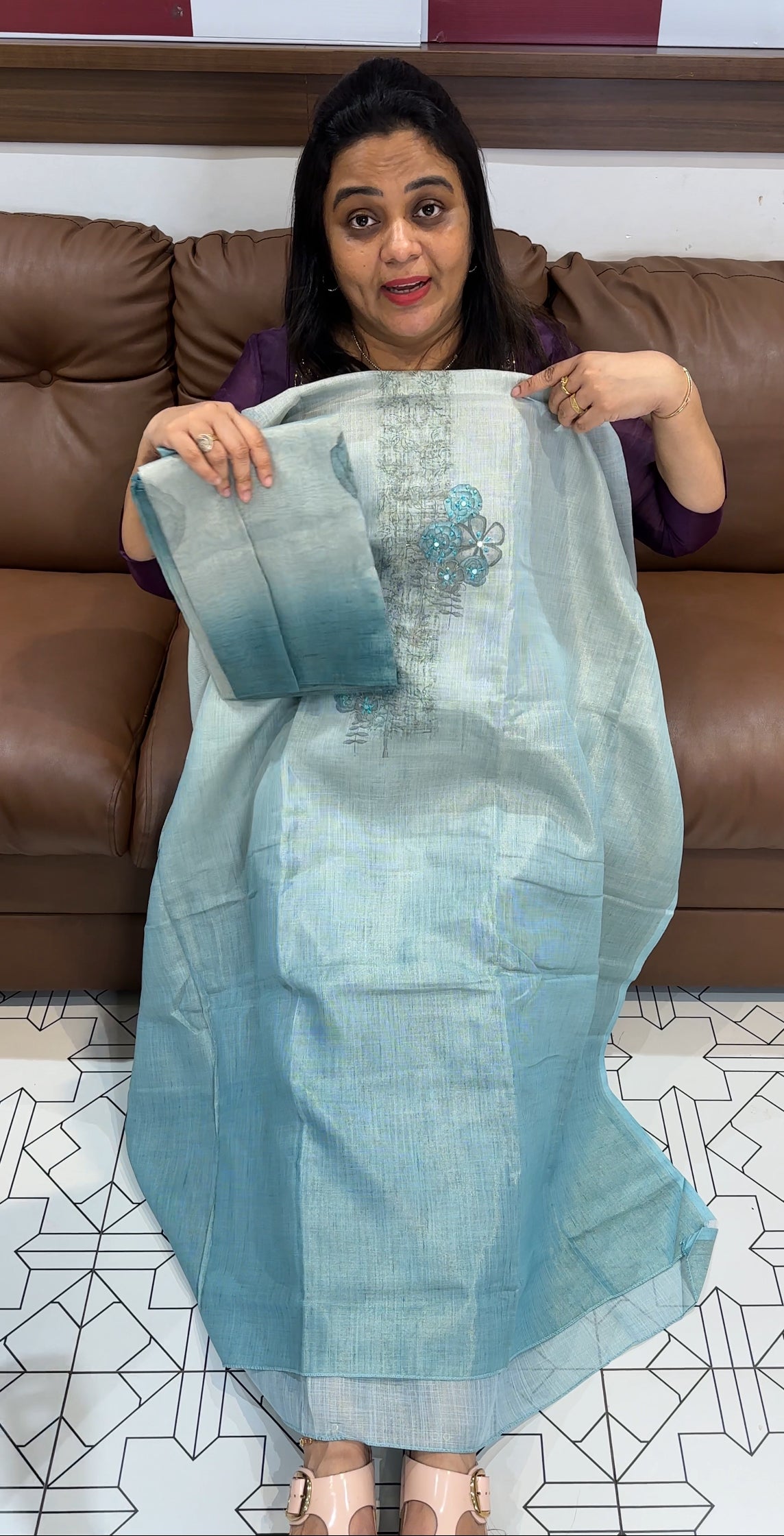 TISSUE BANARASI UNSTITCHED SALWAR SUITS - IHA 28018