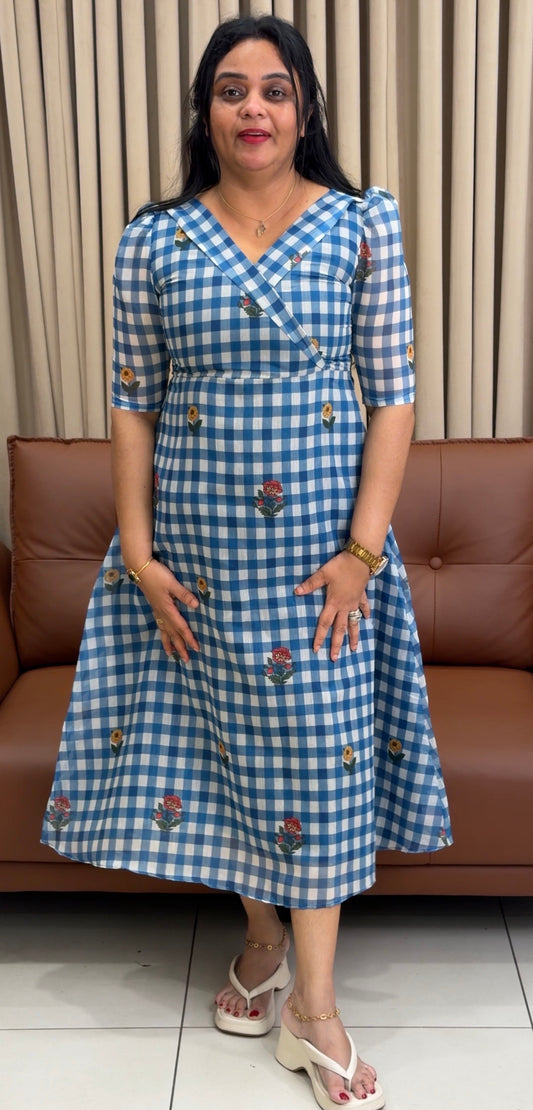 IHA'S IN-HOUSE MUL CHANDERI FROCKS - IHA 34567