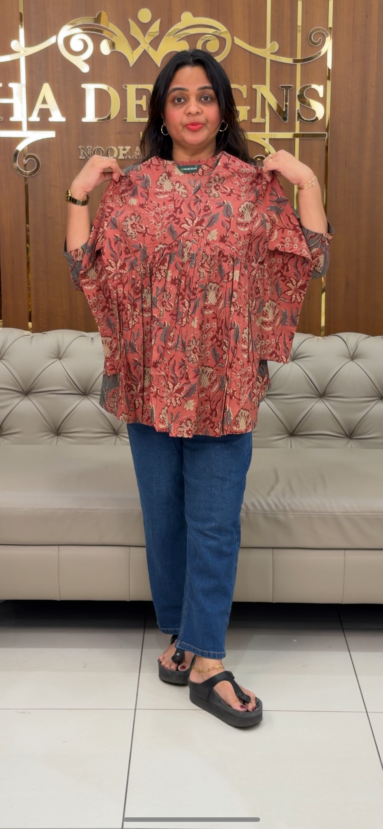 PRINTED COTTON SHORT TOPS - IHA 30668