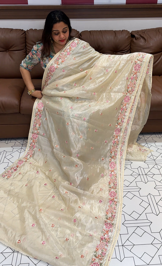 CRUSHED TISSUE  SAREES - IHA 16020