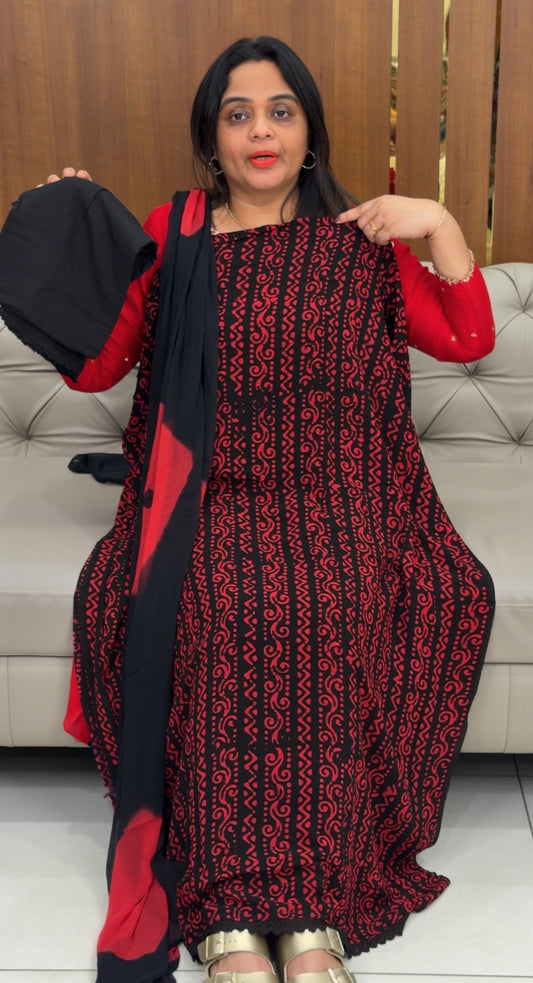 BATIK PRINTED UNSTITCHED SALWAR SUITS - IHA 29783