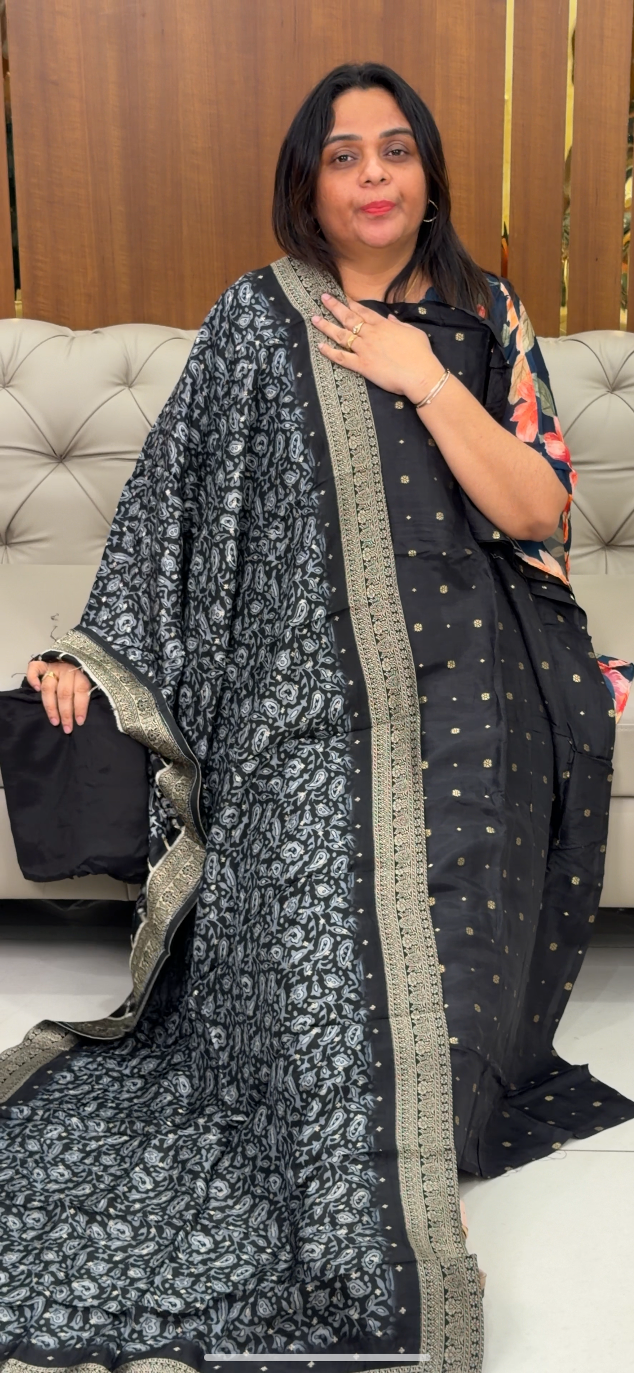 PRINTED BANARASI UNSTITCHED SALWAR SUITS -  IHA 28979