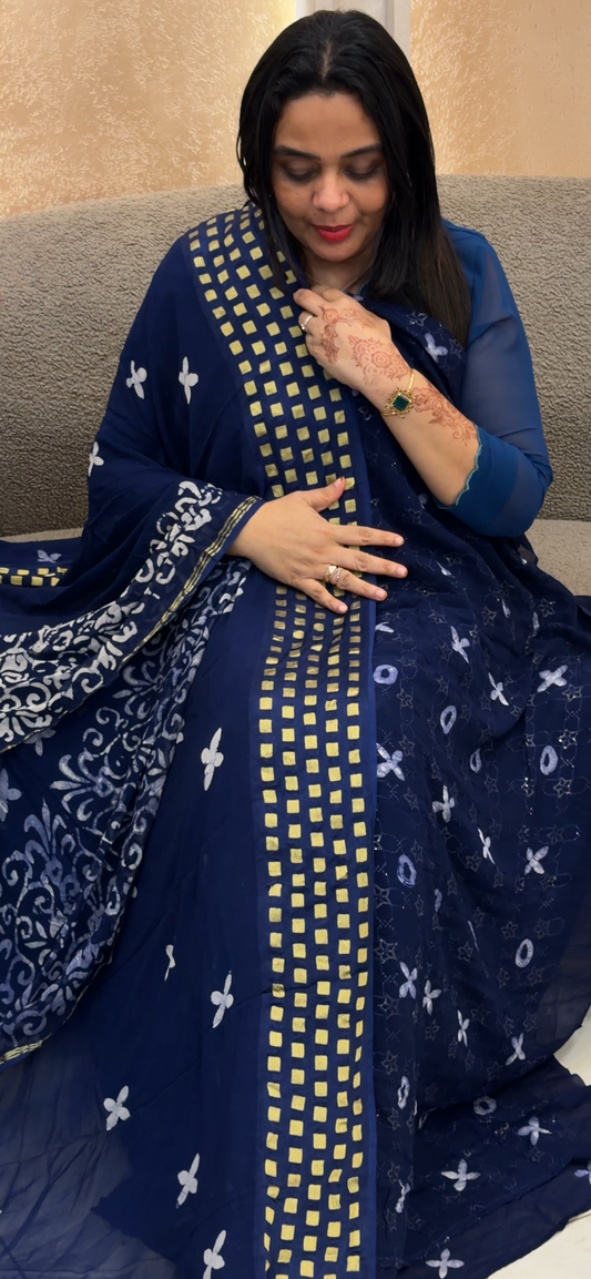 BATIK PRINTED UNSTITCHED SALWAR SUITS - IHA 33096