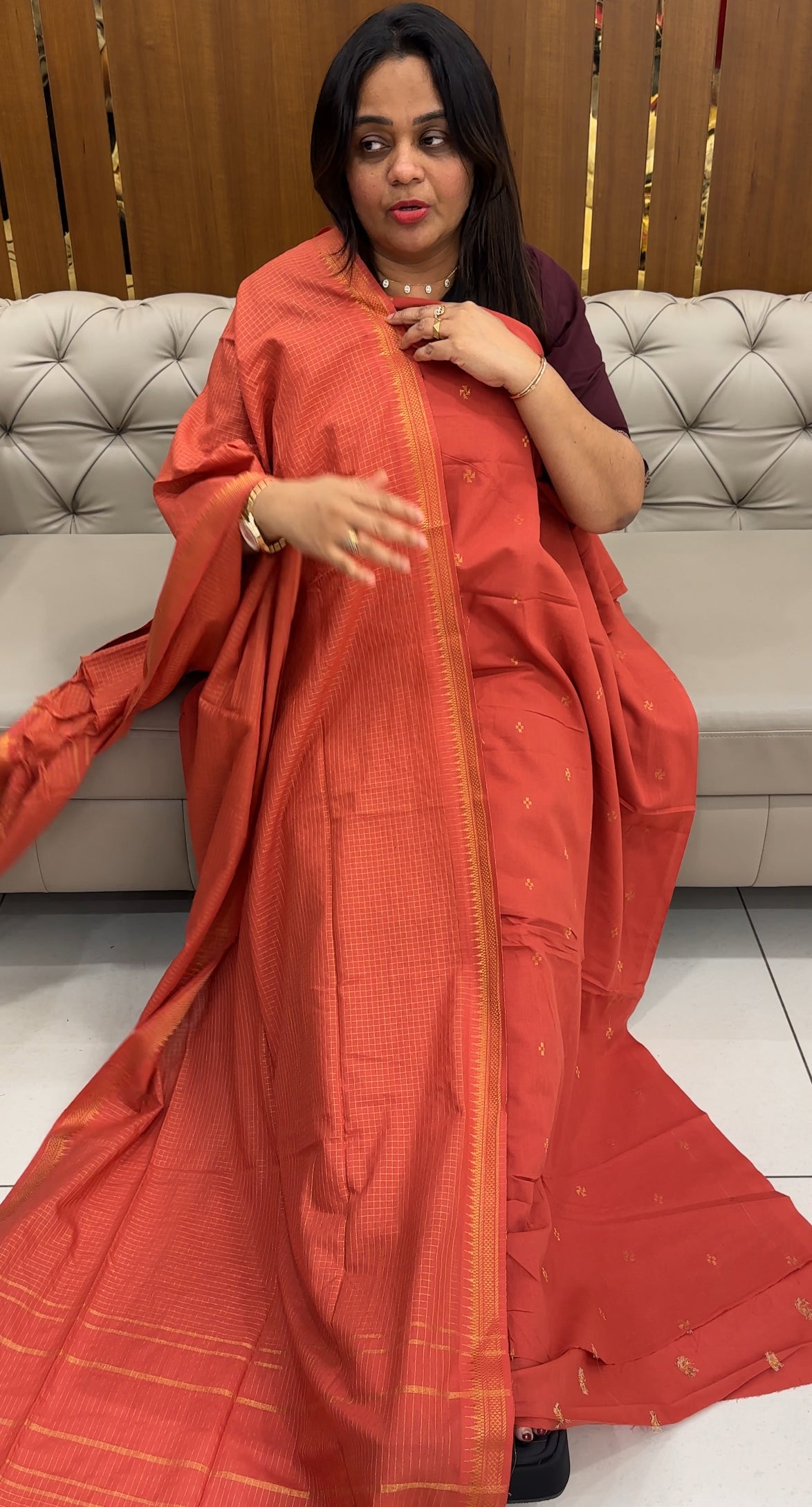 HANDLOOM COTTON UNSTITCHED SALWAR SUITS - IHA 29169