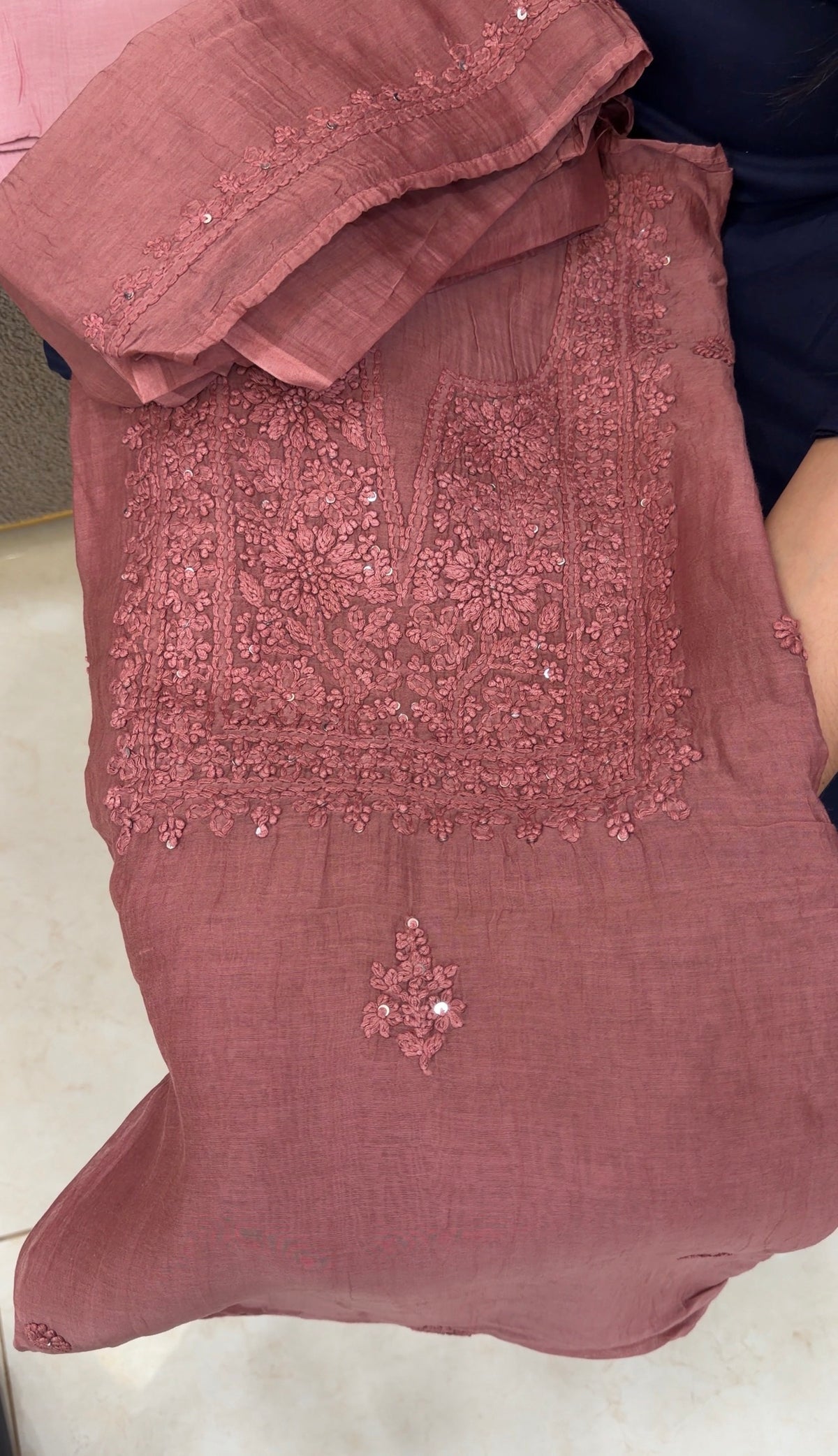 CHIKANKARI UNSTITCHED SALWAR SUIST - IHA 35864