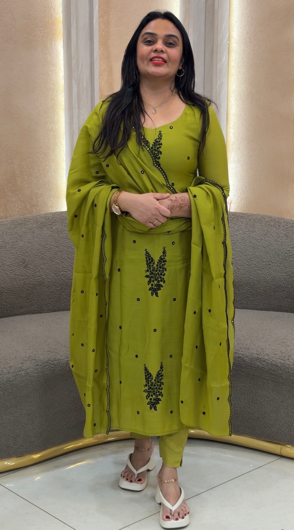 MUL CHANDERI UNSTITCHED SALWAR SUITS - IHA 33126