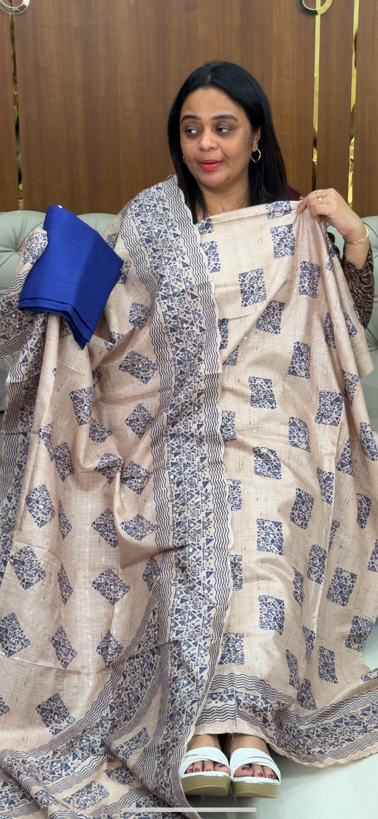 SEMI TUSSUR UNSTITCHEED SALWAR SUITS - IHA 29215