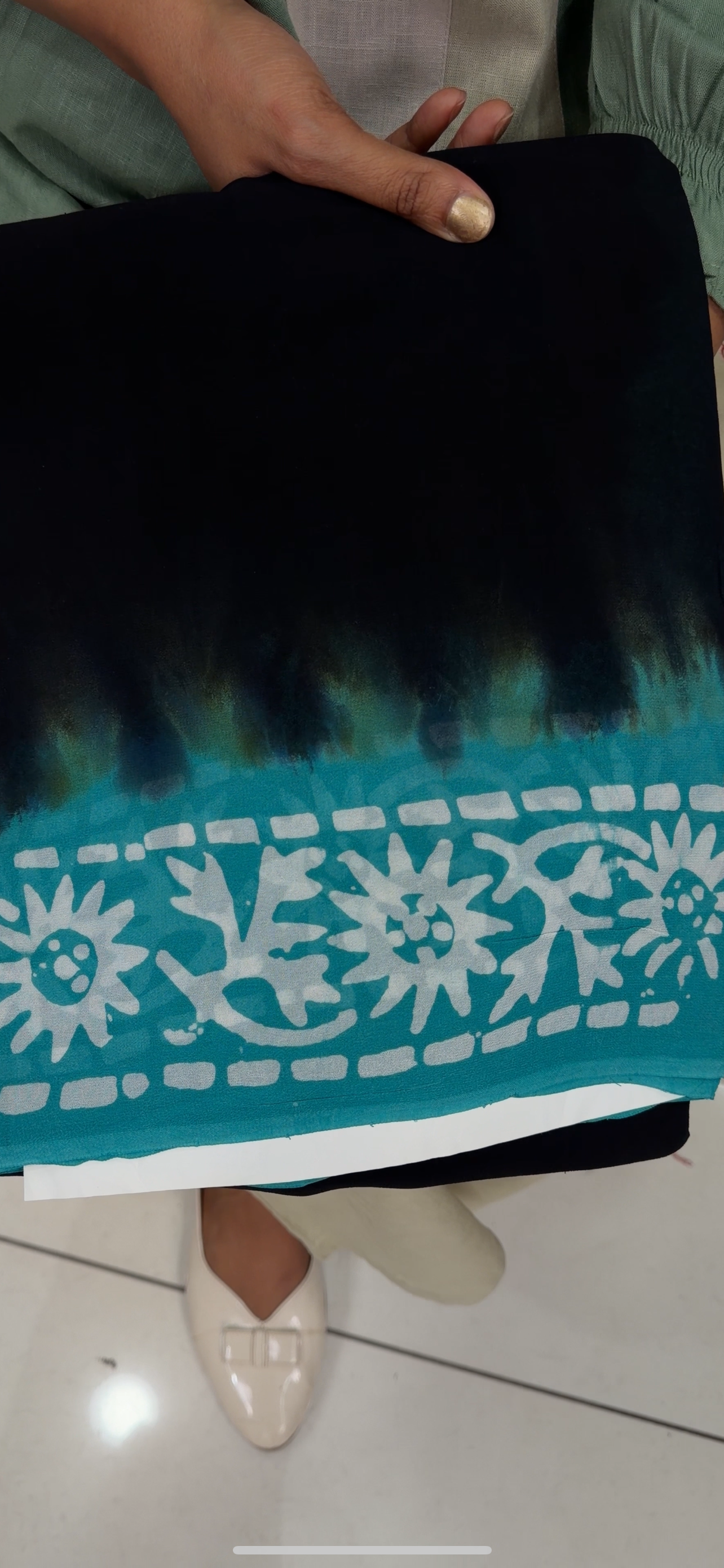 BATIK PRINTED GEORETTE SAREES - IHA 29626