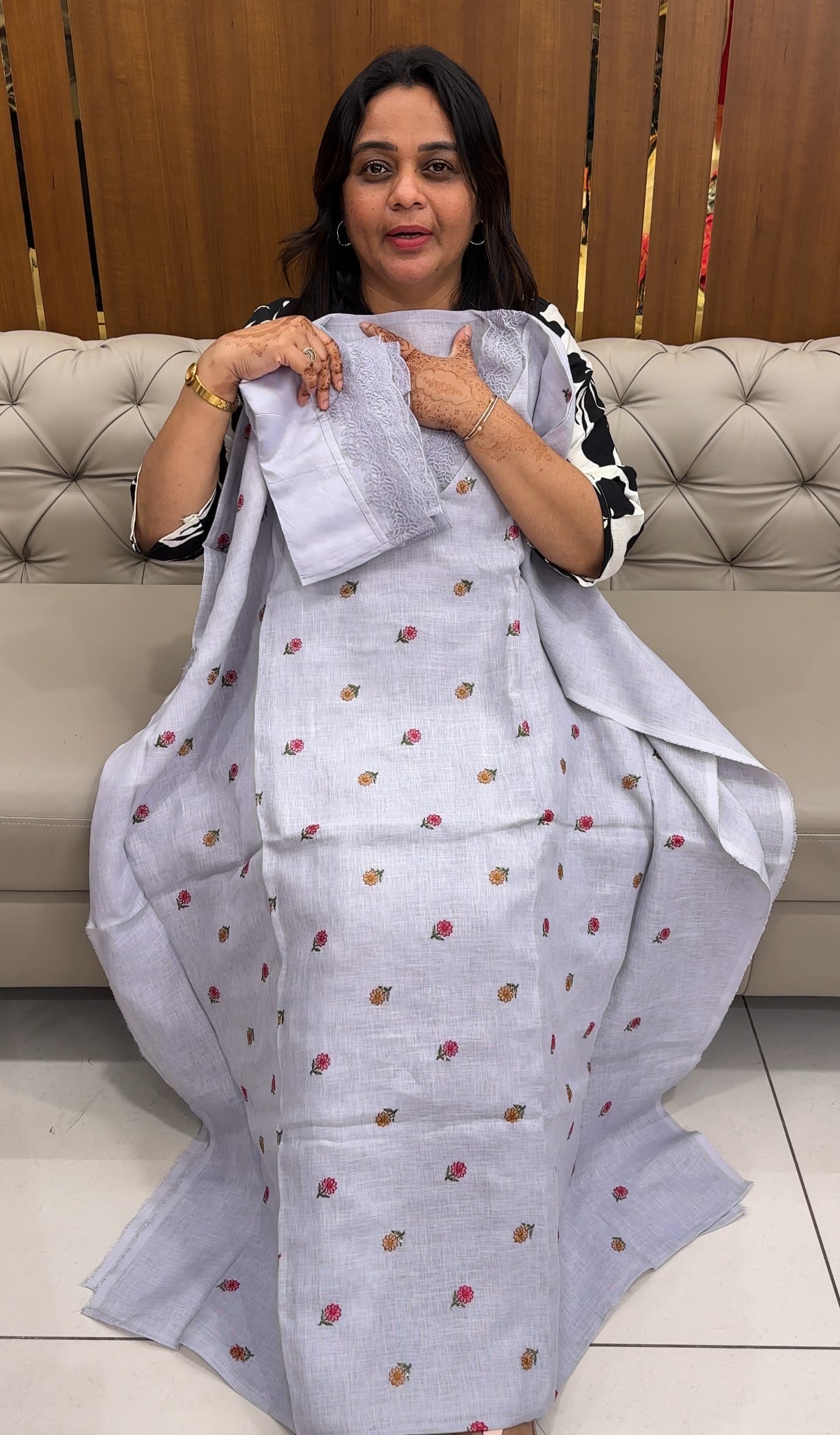 LINEN COTTON UNSTITCHED SALWAR SUITS - IHA 29175