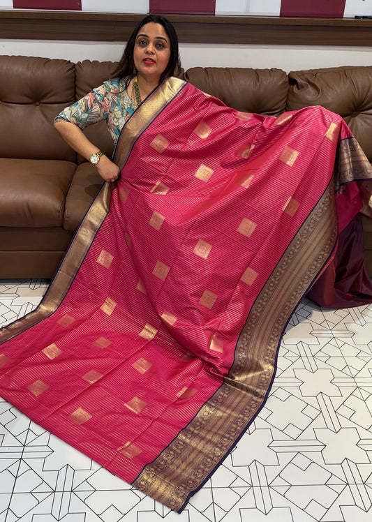 SEMI KANCHIPURAM SAREE - IHA 16016