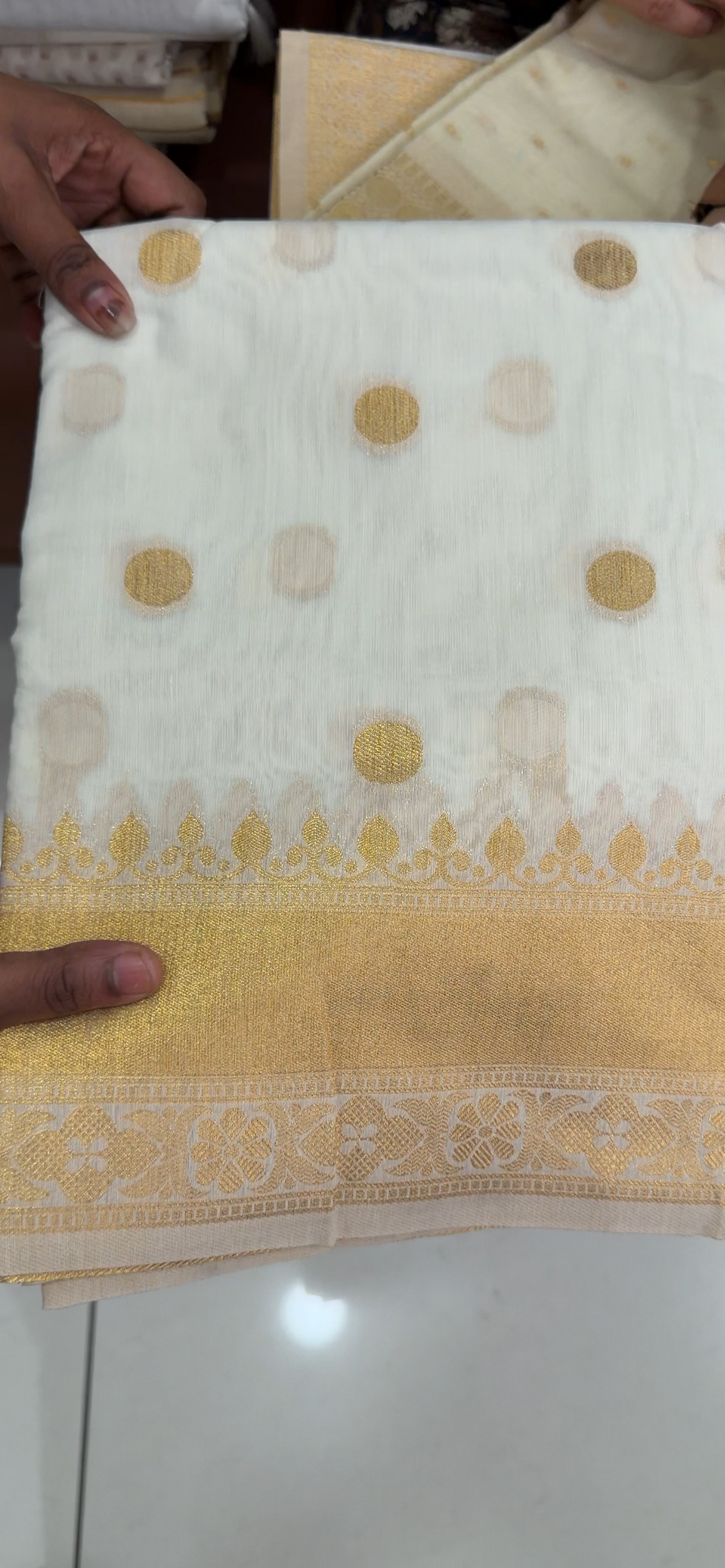 MUL CHANDERI SAREES - IHA 34096