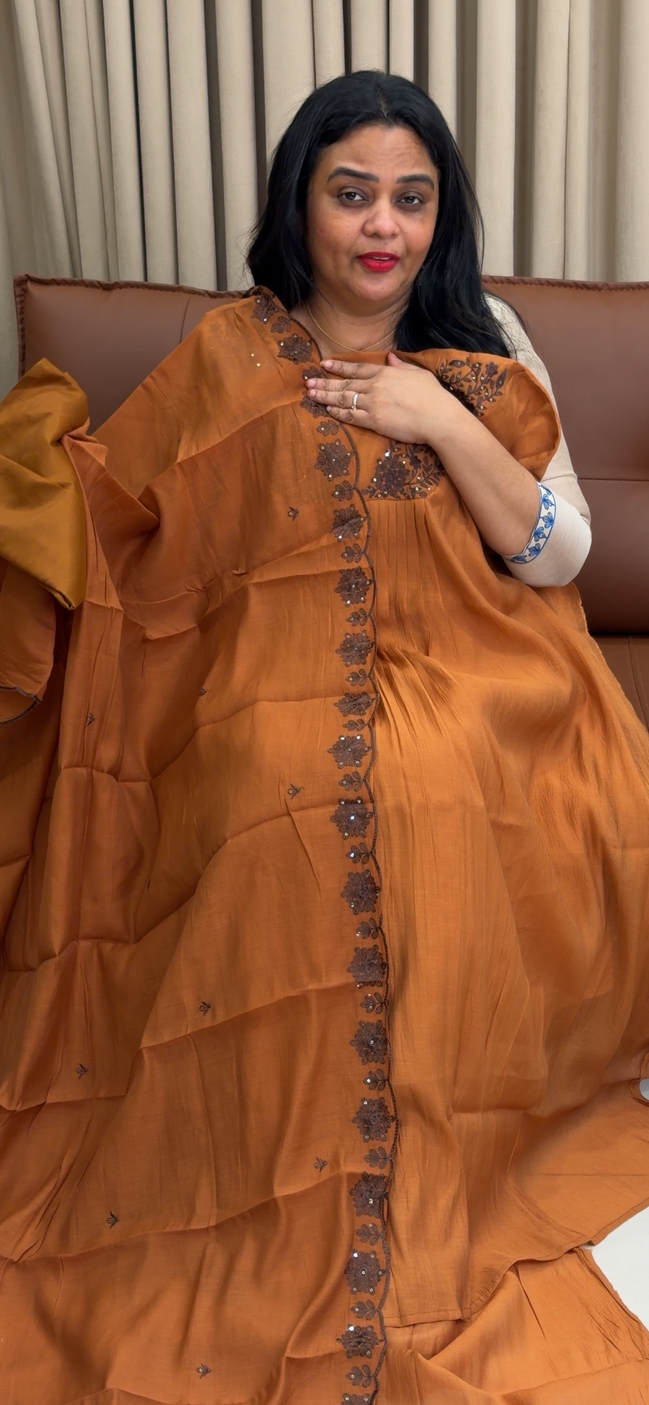 MALAI CHANDERI SEMI STITCHED SALWAR SUITS - IHA 34468