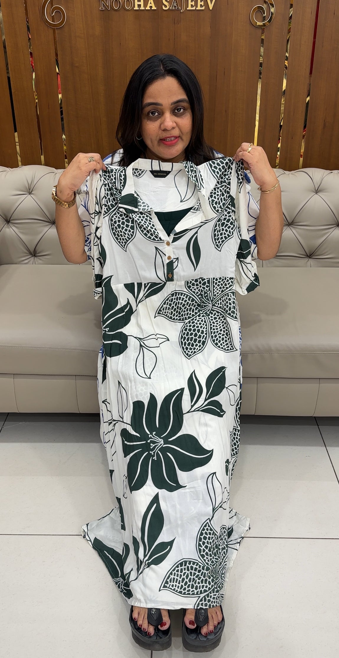 PRINTED RAYON LONG A-LIEN TOPS - IHA 28522