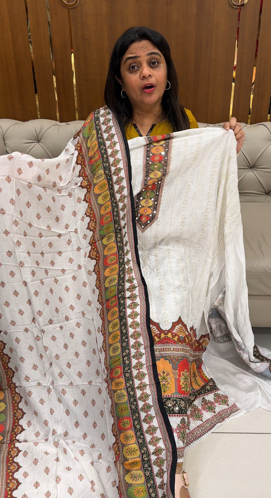 MUSLIN SILK UNSTITCHED SALWAR SUITS - IHA 26792
