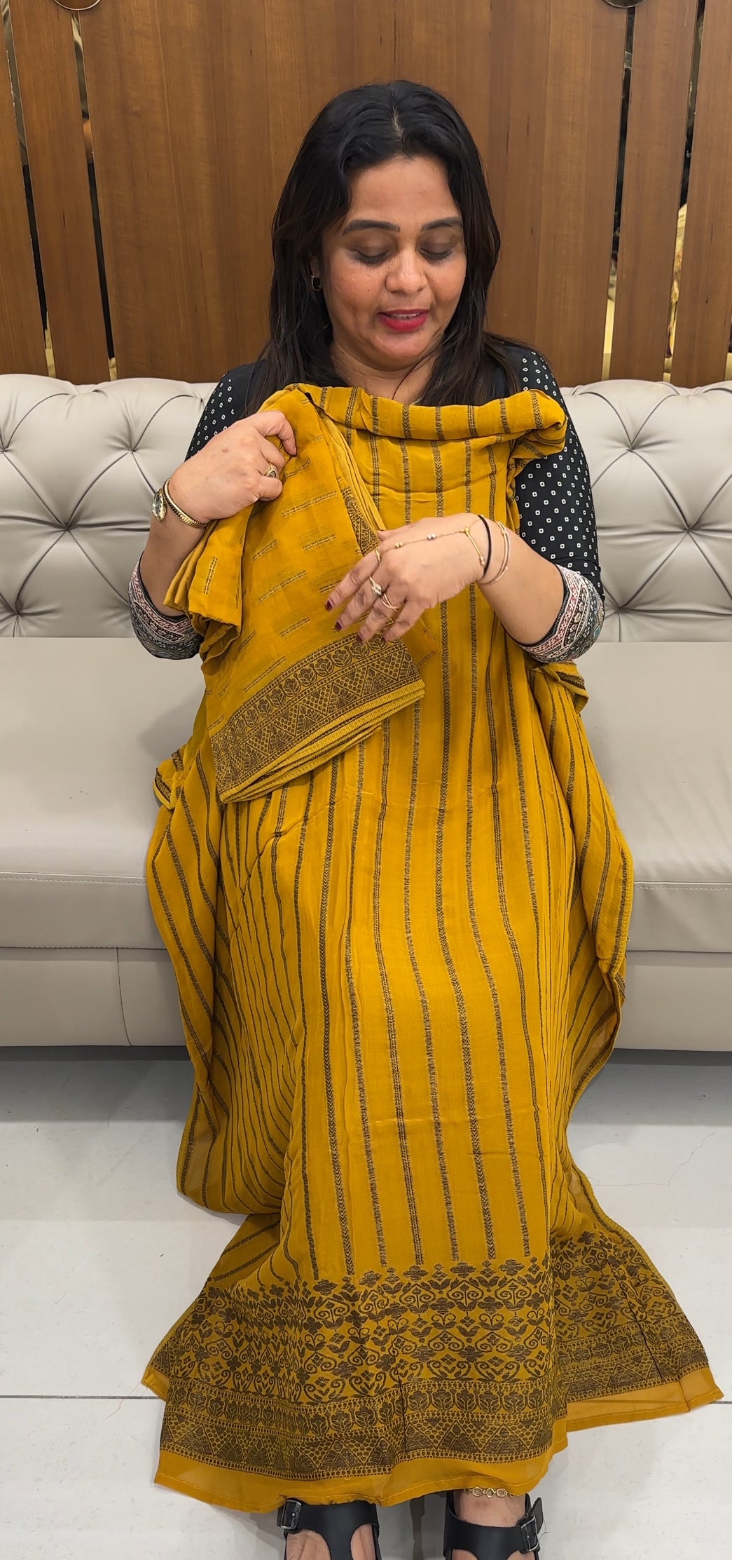 GEORGETTE BANARASI UNSTITCHED SALWAR SUITS - IHA 25973