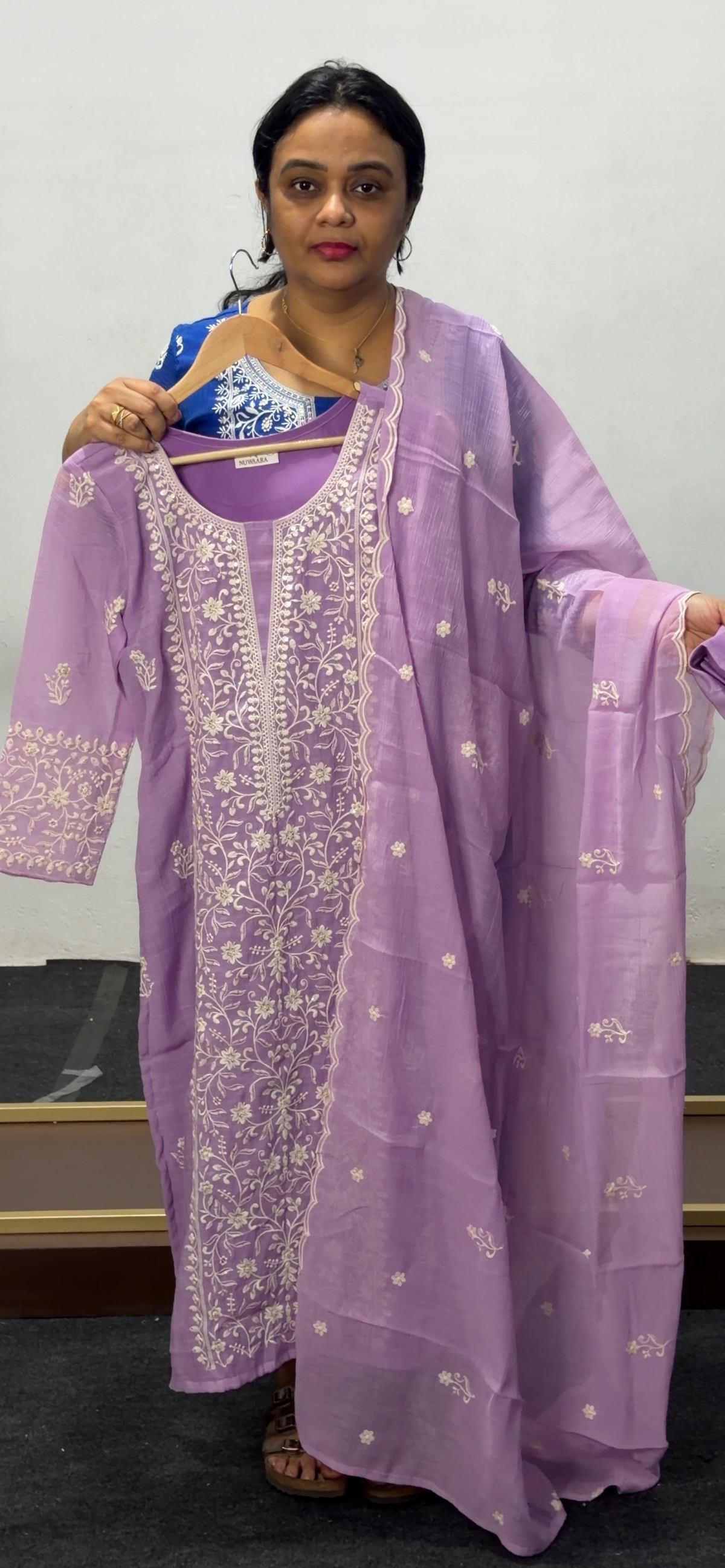 CHIKANKARI TOP, BOTTOM AND DUPATTA  - IHA 36065
