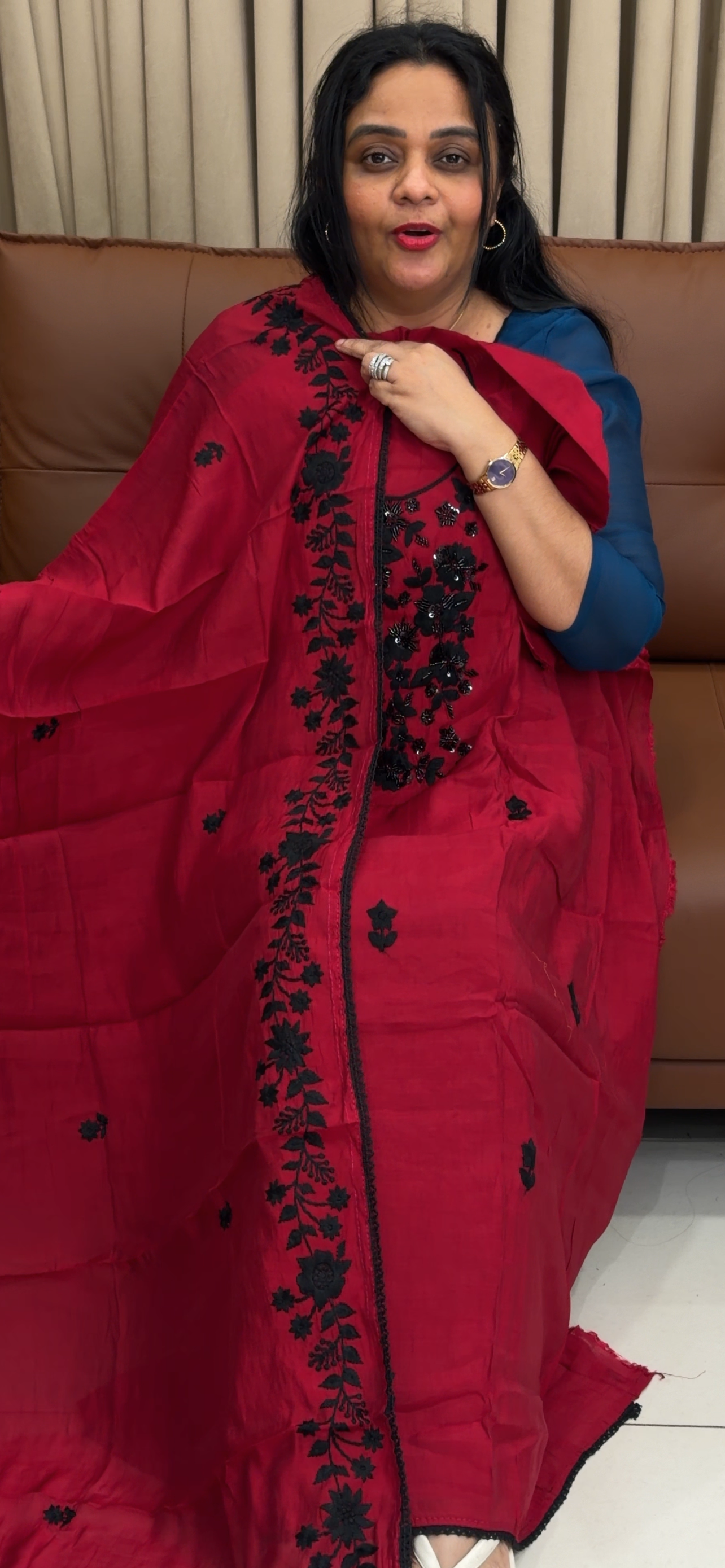 MALAI CHANDERI UNSTITCHED SALWAR SUITS - IHA  34649