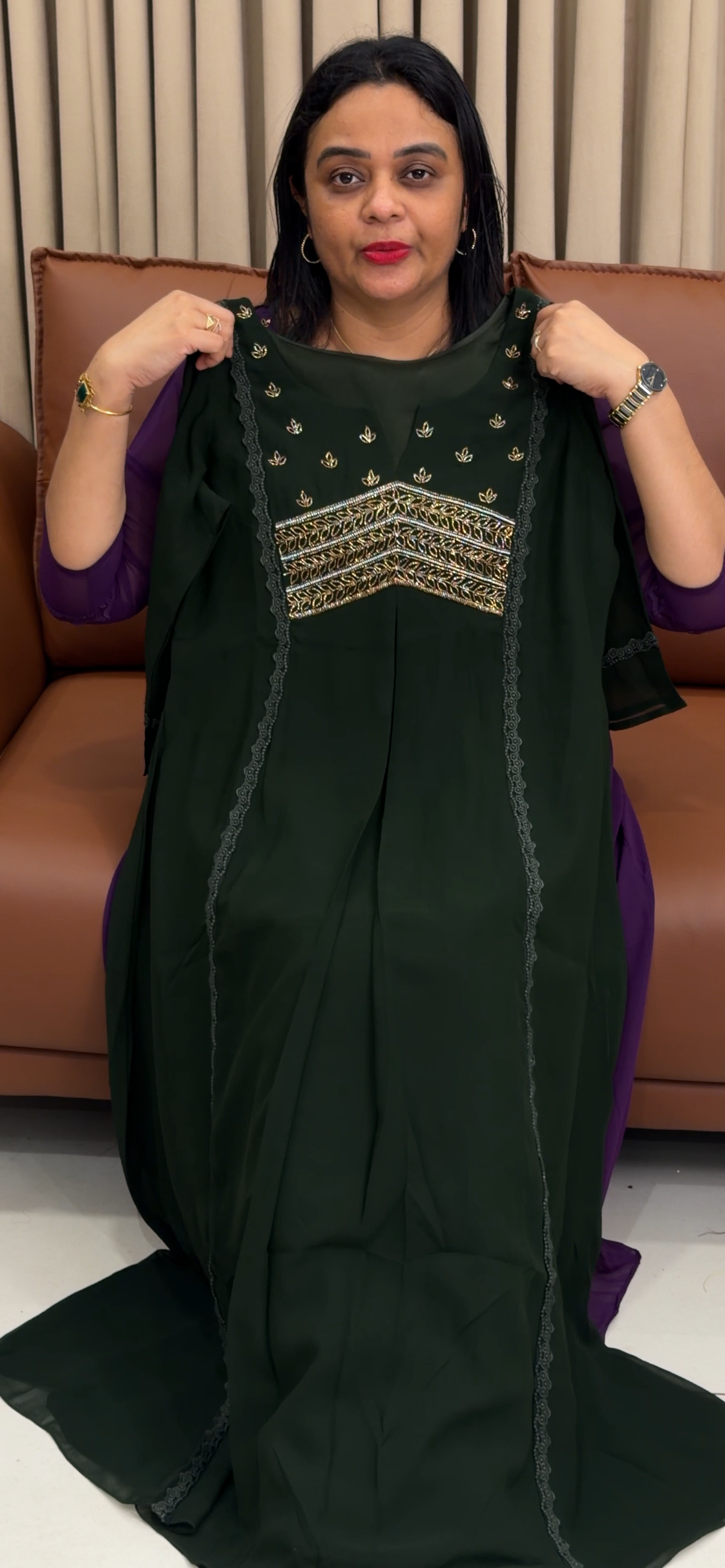 IHA'S IN-HOUSE HANDWORKED LONG ALINE TOPS - IHA 34387