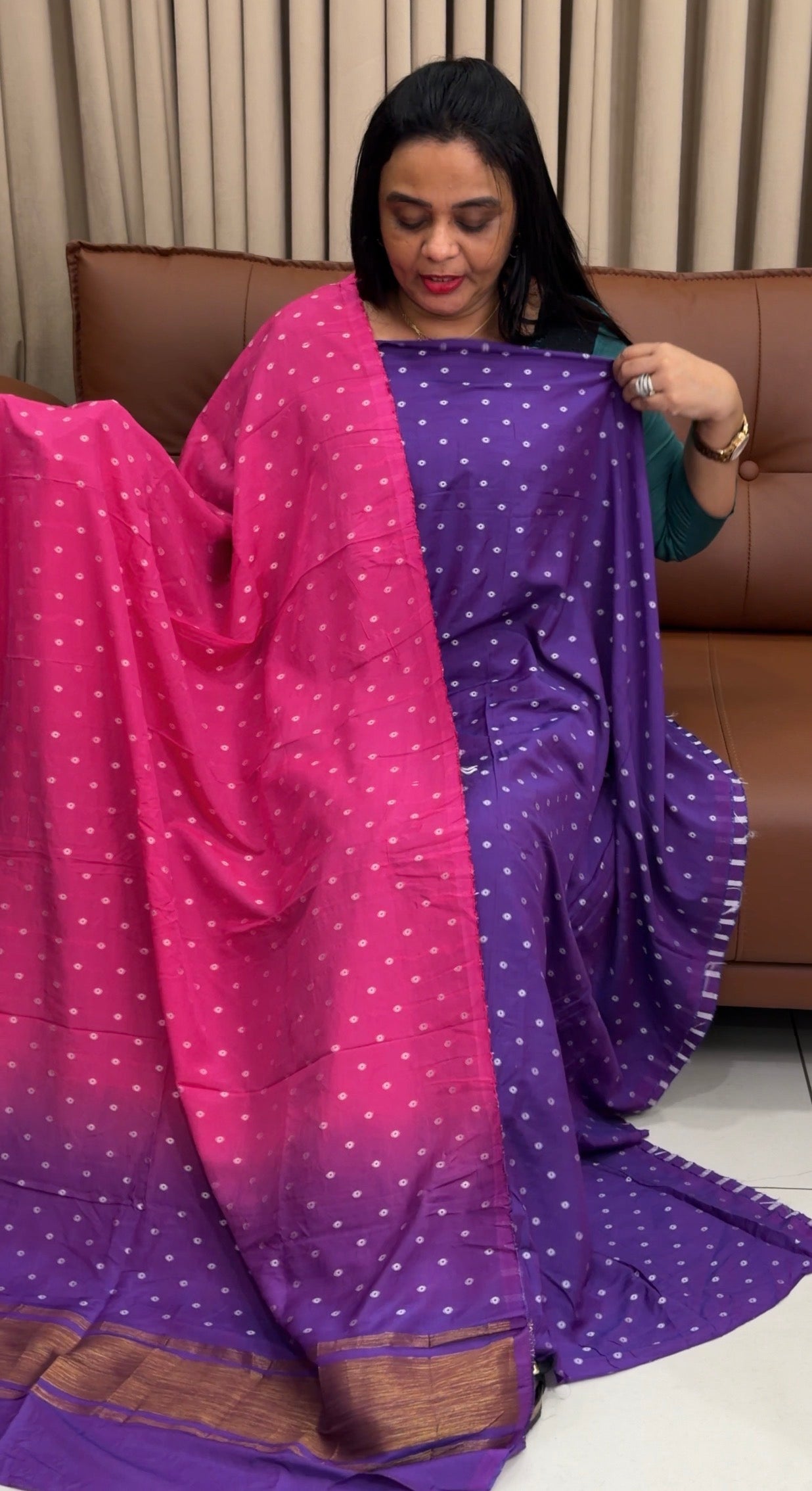BANDHANI PRINED UNSTITCHED SALWAR SUITS - IHA 34766