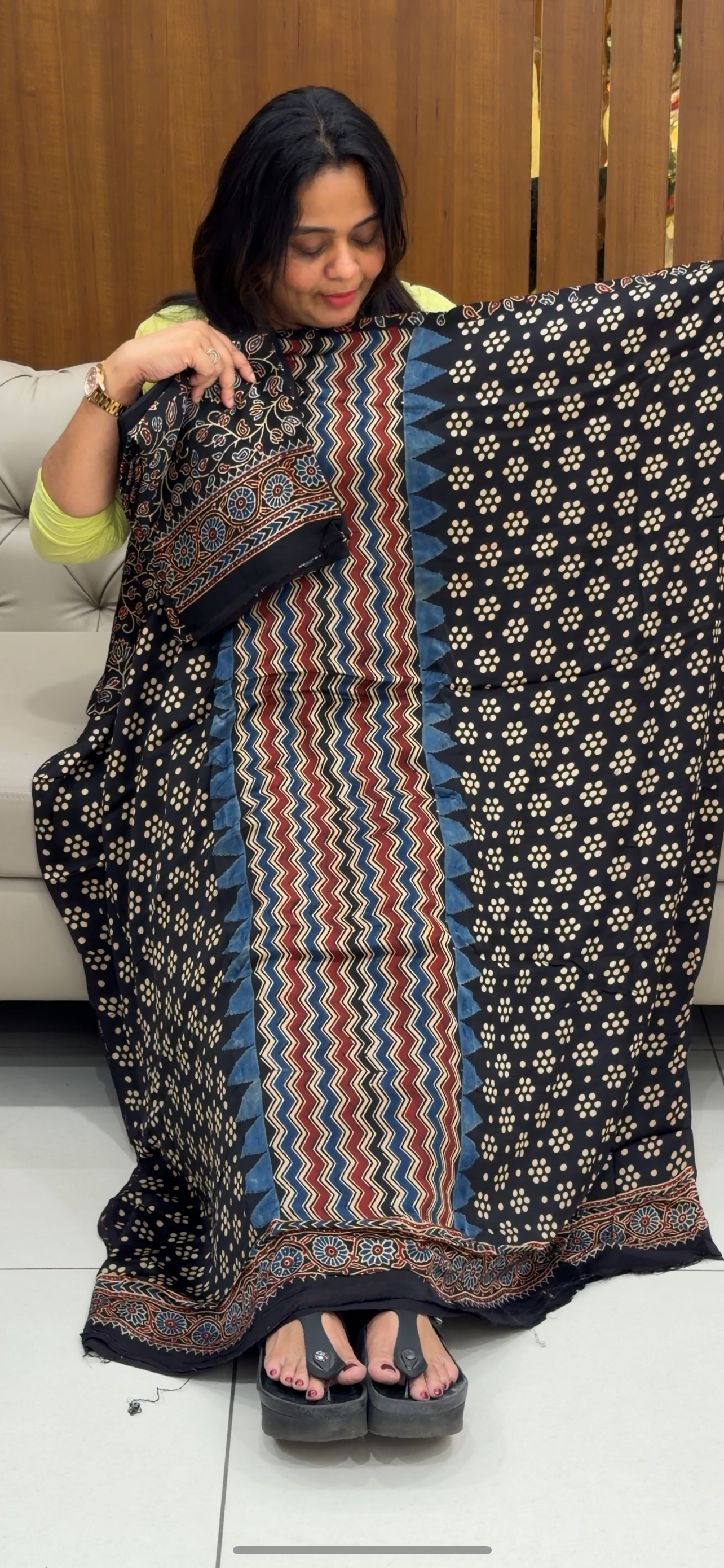 AJRAKH PRINTED MODAL UNSTITCHED SALWAR SUITS - IHA 28728