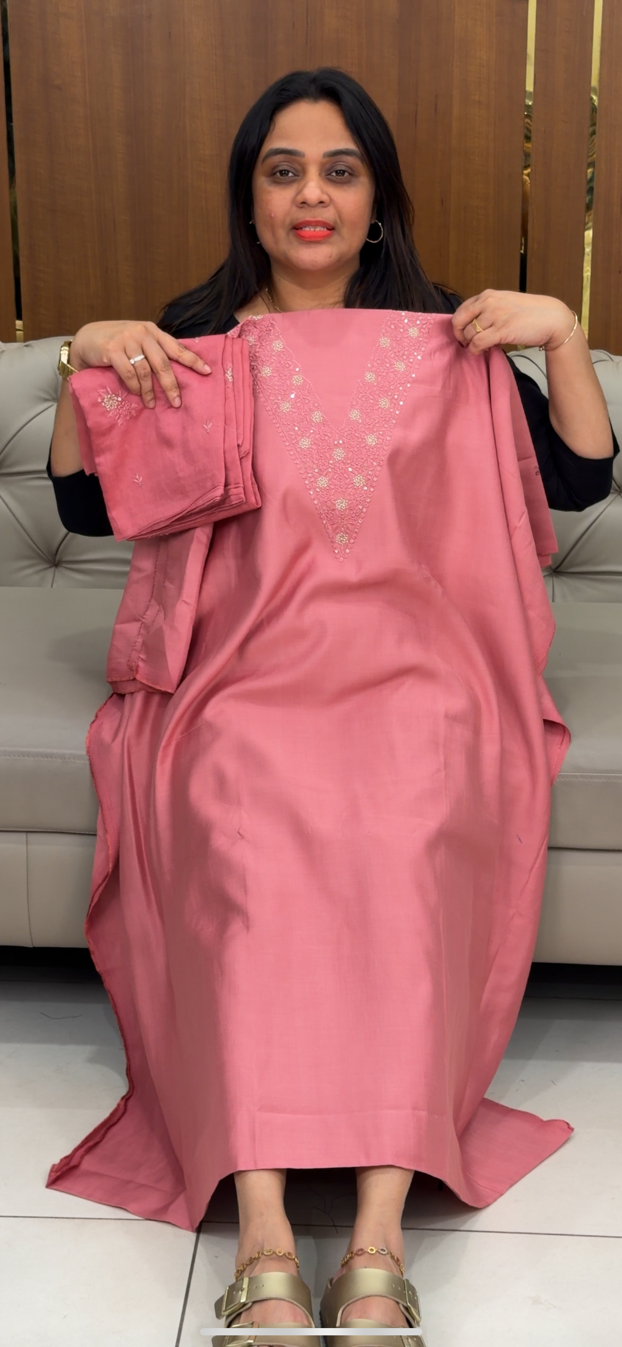 MUL CHANDERI UNSTITCHED SALWAR SUITS - IHA 29794