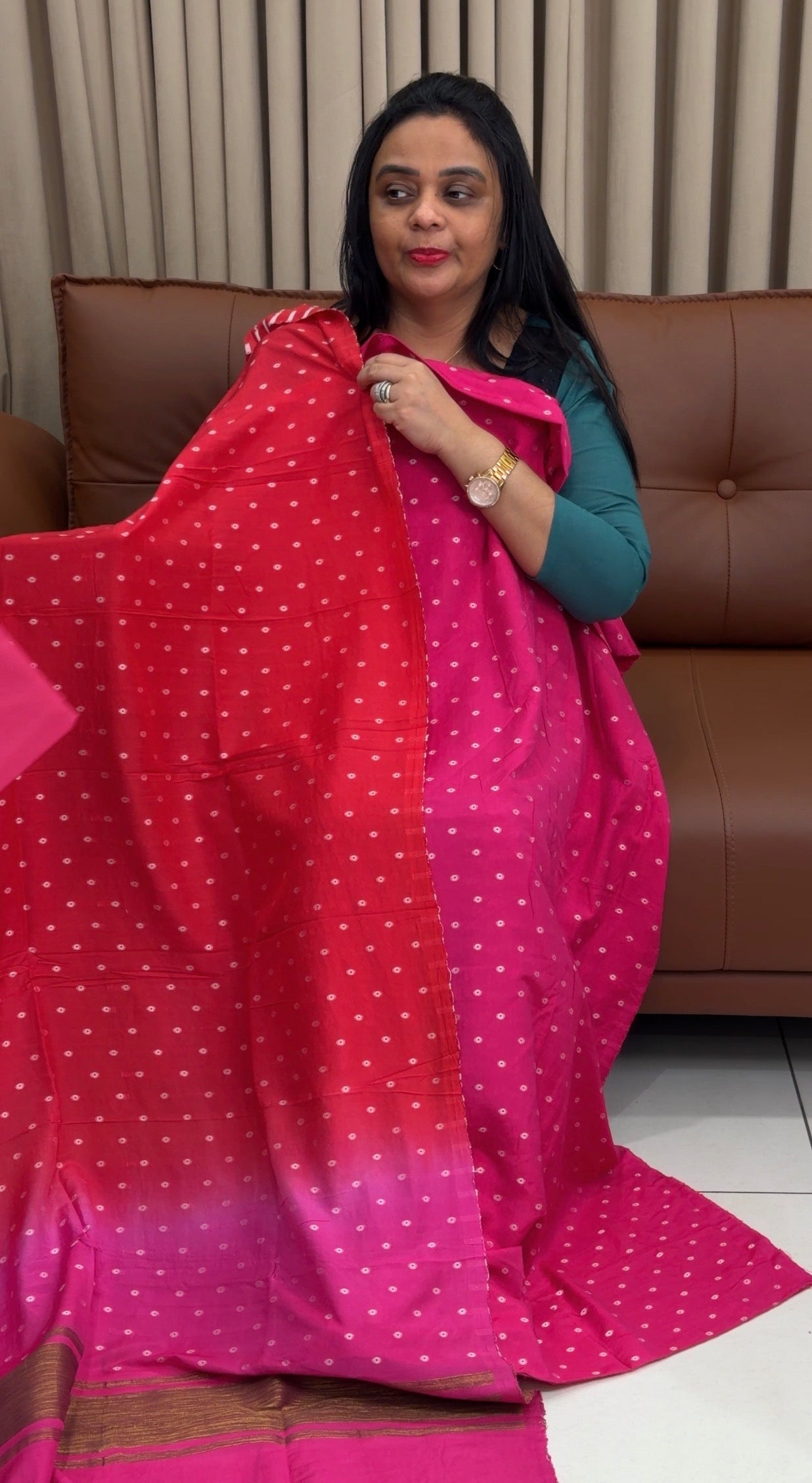 BANDHANI PRINED UNSTITCHED SALWAR SUITS - IHA 34766