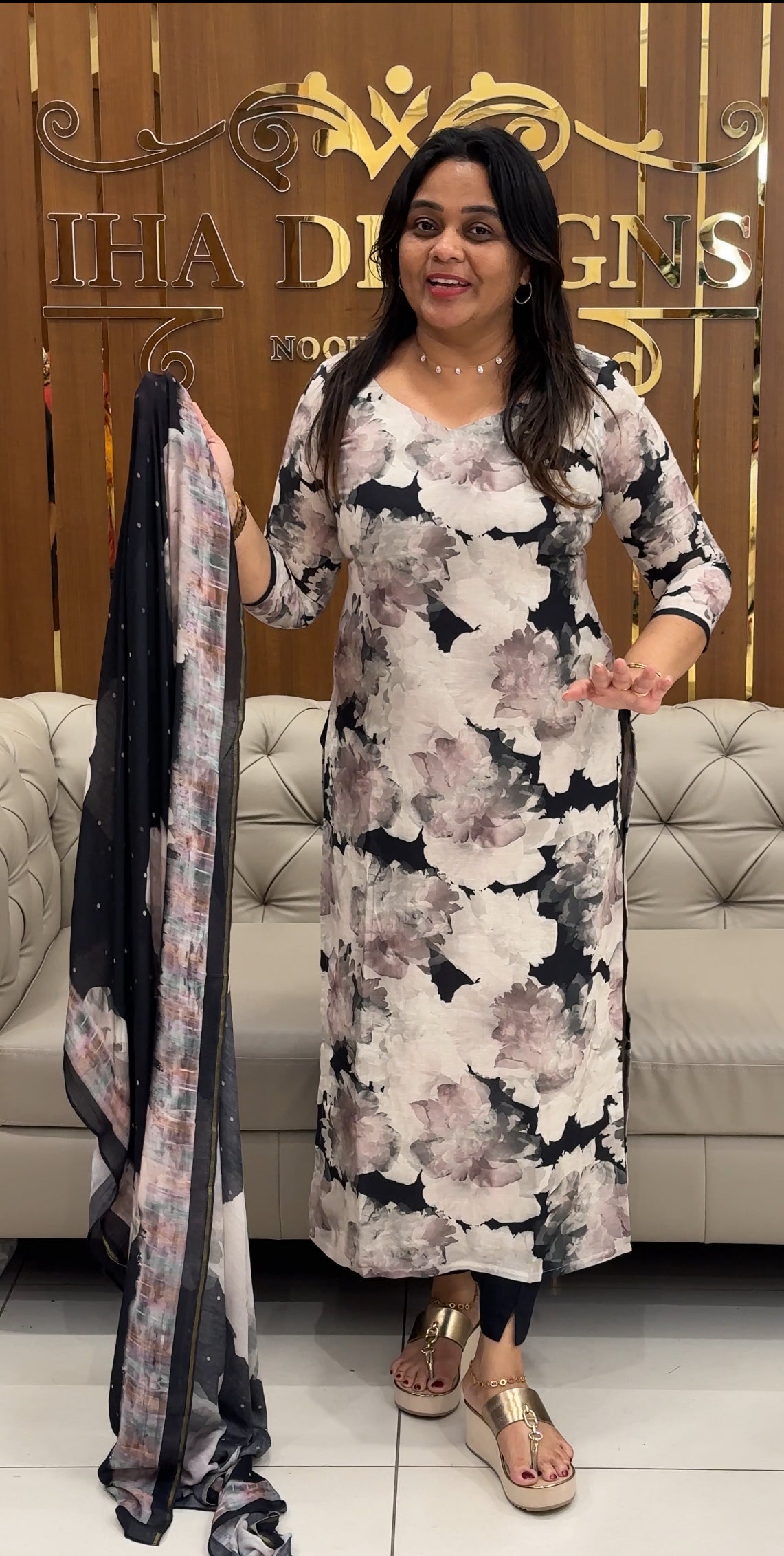 FORWARD PRINTED LINEN UNSTITCHED SALWAR SUITS - IHA 28641