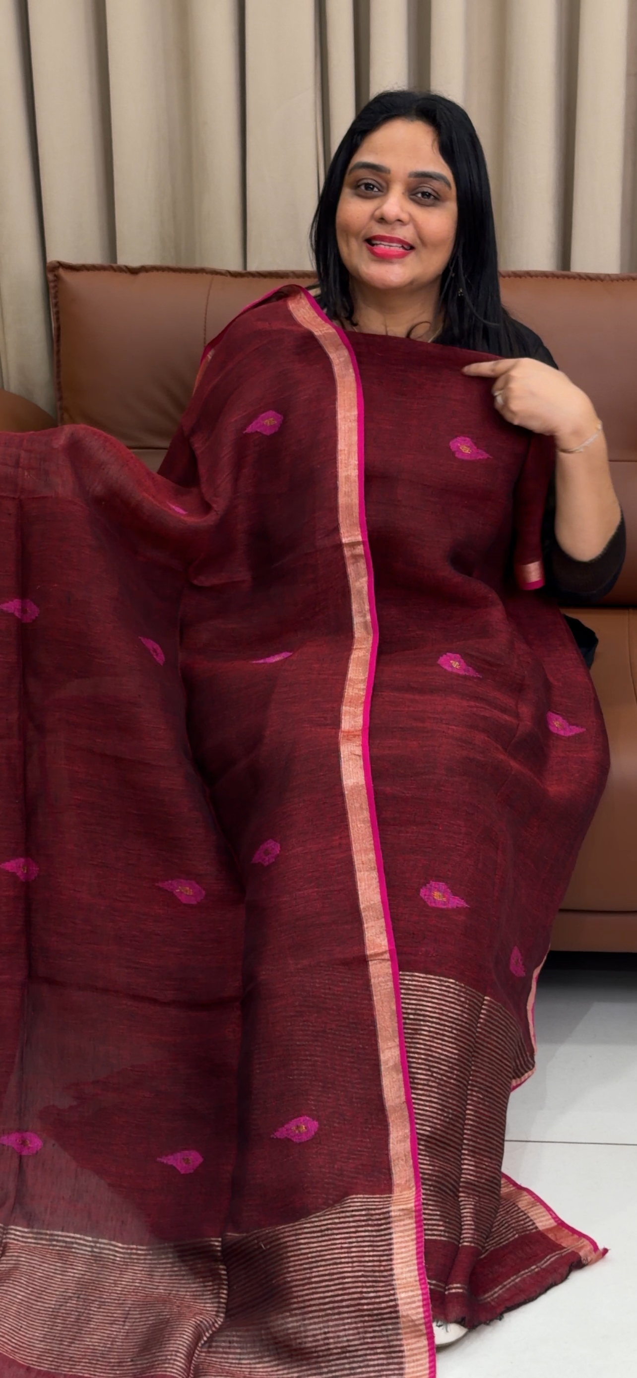 JAMDANI UNSTITCHED SALWRA SUITS  - IHA 34000
