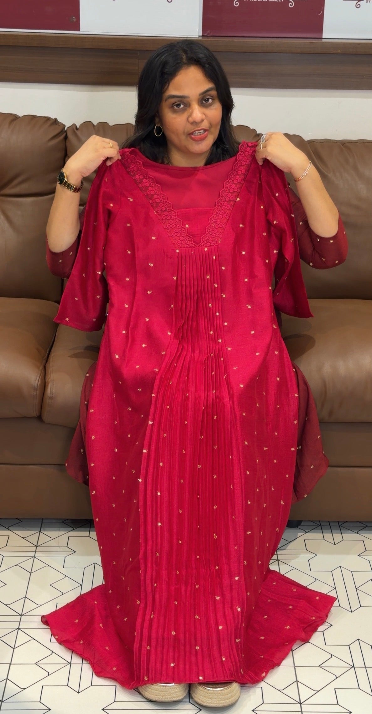 IHA'S IN-HOUSE SEMI RAW SILK ALINE TOPS - IHA 31176