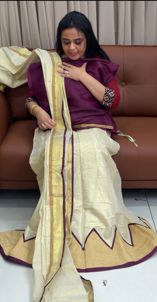 SEMI STITCHED DHAVANI SETS - IHA 34961