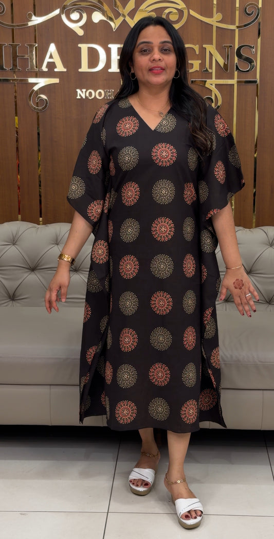 PRINTED SHORT KAFTAN TOPS - IHA 30673