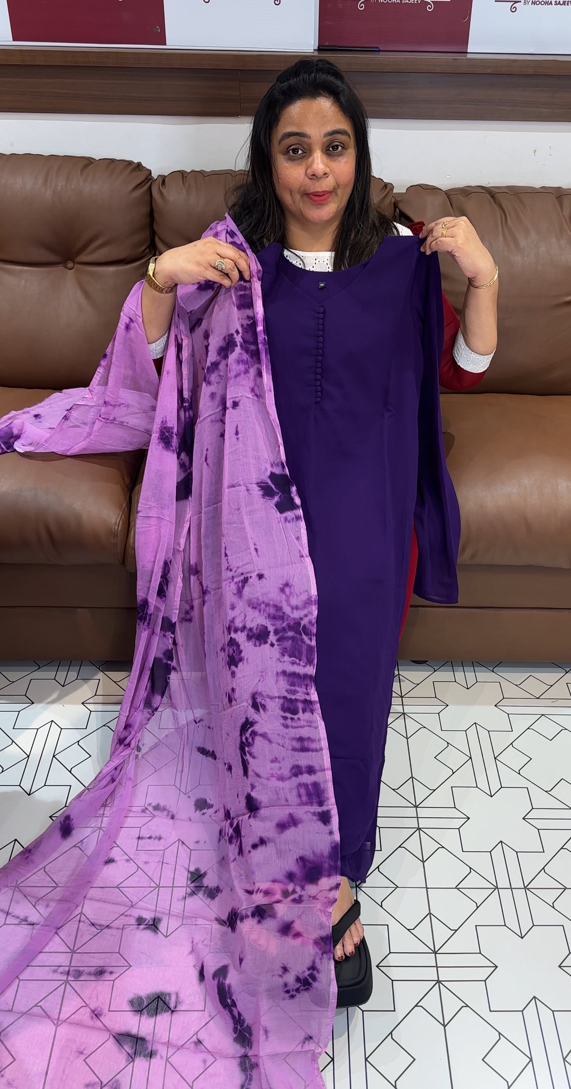 FAUX GEORGETTE TOP AND DUPATTA - IHA 27851