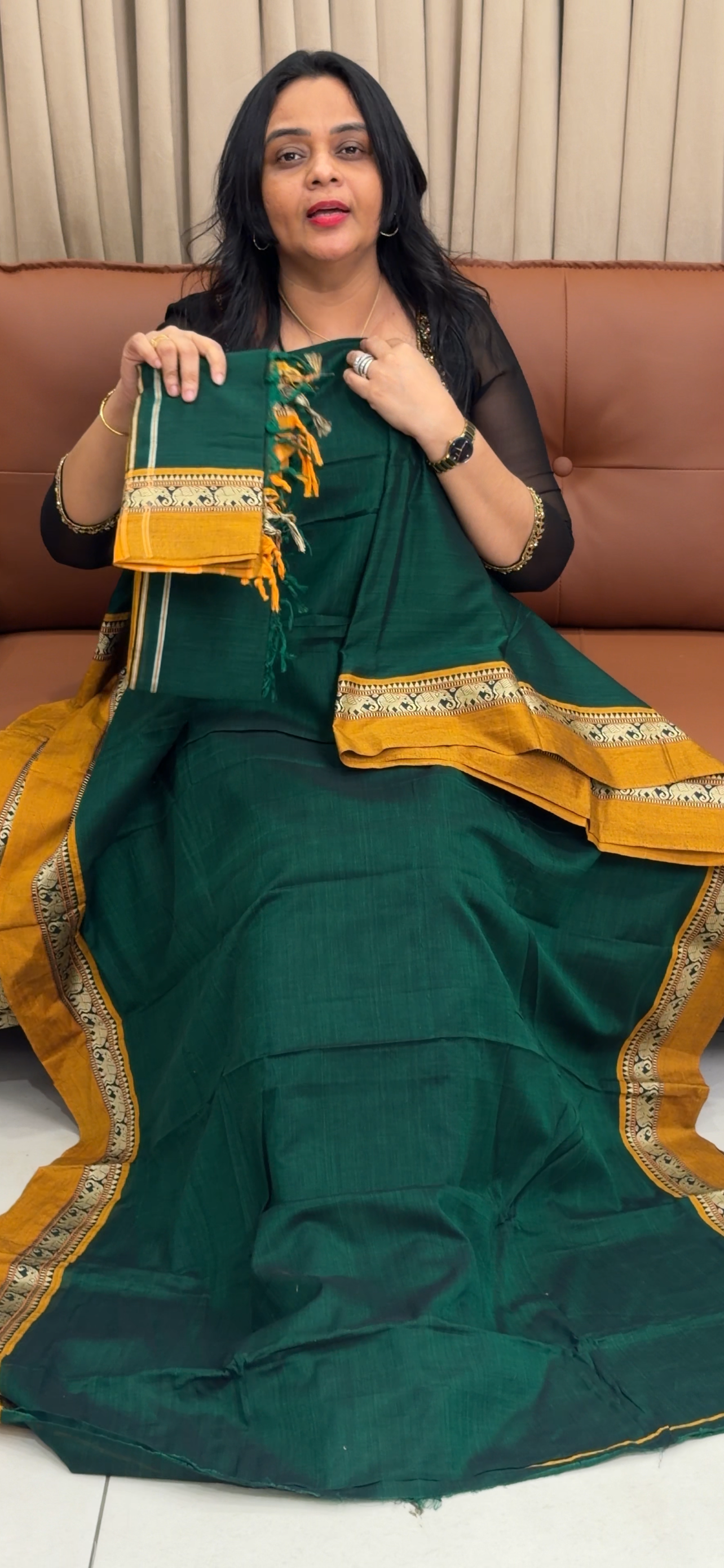 HANDLOOM COTTON UNSTITCHED SALWAR SUITS - IHA 35045