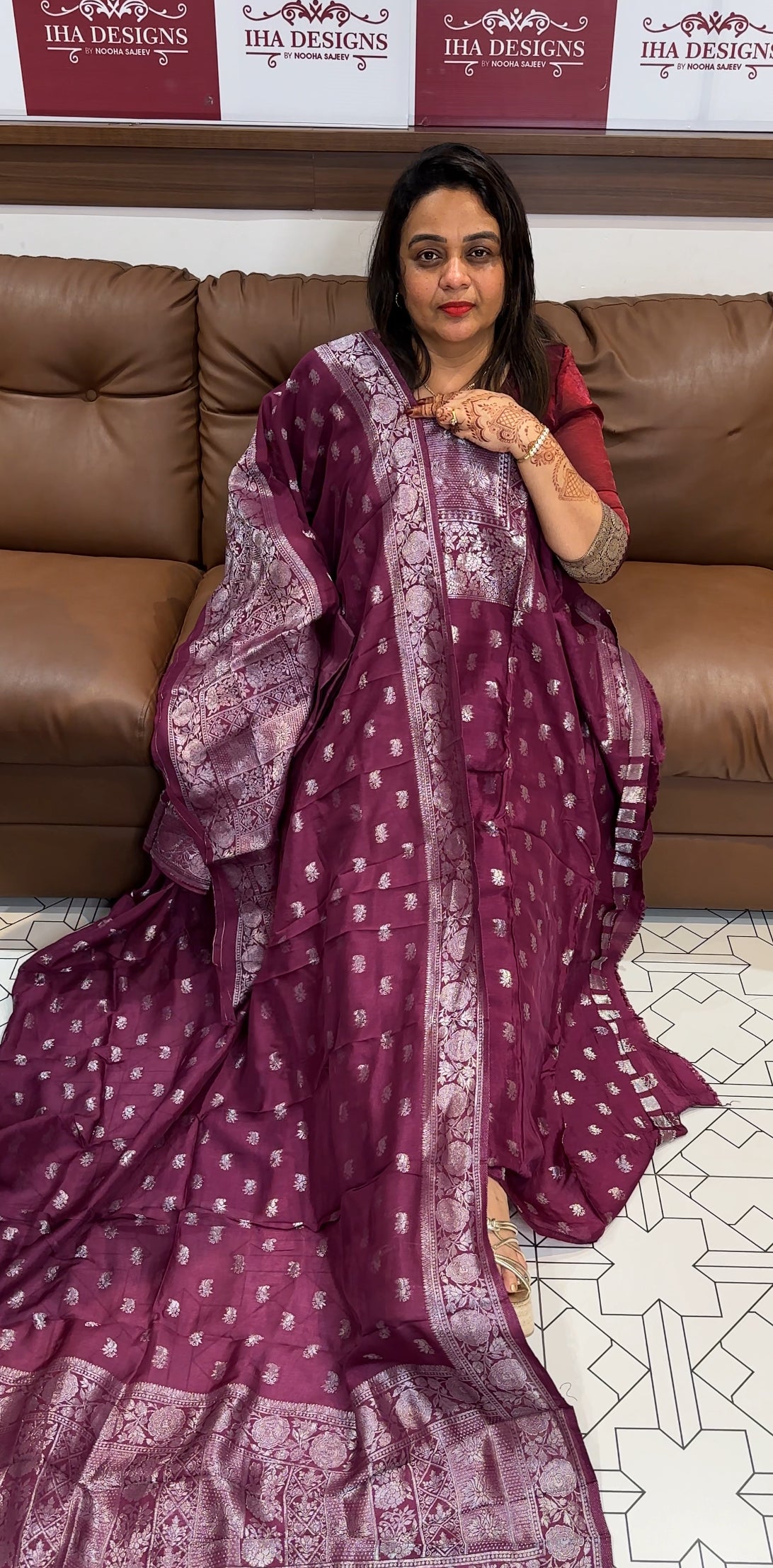SILK BANARSI UNSTITCHED SALWAR SUITS - IHA 23708